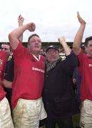 11 December 1999; Mick Galwey of Munster celebrates with John Quigley after the Heineken Cup Pool 4 Round 3 match between Colomiers and Munster at Stade Toulousien in Toulouse, France. Photo by Brendan Moran/Sportsfile