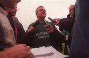 20 September 1997; Manager Paidí Ó Sé speaking to journalists following a Kerry Football training Session at Fitzgerald Stadium in Killarney, Kerry. Photo by Matt Browne/Sportsfile