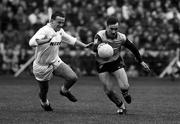 11 April 1993; Paul Curran of Dublin in action against Brian Nolan of Kildare during the Church & General National Football League Quarter-Final match between Dublin and Kildare at Croke Park in Dublin. Photo by David Maher/Sportsfile