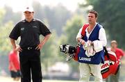 31 July 1999; Paul Lawrie with his caddy Patrick Byrne during day two of the Smurfit European Open at the K-Club in Straffan, Kildare. Photo by David Maher/Sportsfile