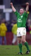 4 March 2000;  Peter Stringer of Ireland celebrates after the Lloyds TSB 6 Nations match between Ireland and Italy at Lansdowne Road in Dublin. Photo by Brendan Moran/Sportsfile