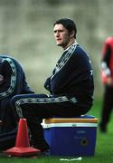 2 September 1999; Robbie Keane sits out a Republic of Ireland training session at the Maksimir Stadium training ground in Zagreb, Croatia. Photo by David Maher/Sportsfile