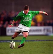 4 March 2000; Ronan O'Gara of Ireland during the Lloyds TSB 6 Nations match between Ireland and Italy at Lansdowne Road in Dublin. Photo by Damien Eagers/Sportsfile