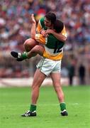 15 June 1997; Offaly players Roy Malone and David Reynolds, 12, celebrate after the Bank of Ireland Leinster Senior Football Championship Quarter-Final match between Wicklow and Offaly at Croke Park in Dublin. Photo by David Maher/Sportsfile