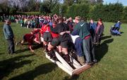 5 October 1999; Coach Warren Gatland looks on during a scrum session at Ireland Rugby squad training at Clonakilty RFC in Cork. Photo by Matt Browne/Sportsfile