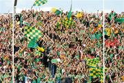 19 August 2007; Meath fans cheer on their side from Hill 16. Bank of Ireland All-Ireland Senior Football Championship Semi-Final, Meath v Cork, Croke Park, Dublin. Picture credit; Brendan Moran / SPORTSFILE