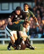 21 August 2007; Butch James, South Africa, is tackled by Brett Wilkinson, Connacht. Rugby World Cup Warm Up Game, Connacht v South Africa, Sportsground, Galway. Photo by Sportsfile *** Local Caption ***