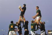 21 August 2007; Andrew Farley, Connacht, gets to this lineout ahead of Johann Muller, South Africa. Rugby World Cup Warm Up Game, Connacht v South Africa, Sportsground, Galway. Photo by Sportsfile
