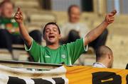2 August 2007; Republic of Ireland supporters cheer on their team. International Friendly, Denmark v Republic of Ireland, Atletion Stadium, Aarhus, Denmark. Picture credit: David Maher / SPORTSFILE