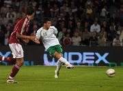 22 August 2007; Shane Long, Republic of Ireland, scores his side's fourth goal. International Friendly, Denmark v Republic of Ireland, Atletion Stadium, Aarhus, Denmark. Picture credit: David Maher / SPORTSFILE