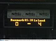 22 August 2007; The scoreboard during the closing stages of the game. International Friendly, Denmark v Republic of Ireland, Atletion Stadium, Aarhus, Denmark. Picture credit: David Maher / SPORTSFILE