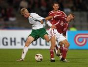 22 August 2007; Andy Keogh, Republic of Ireland, in action against Thomas Kahlenberg, Denmark. International Friendly, Denmark v Republic of Ireland, Atletion Stadium, Aarhus, Denmark. Picture credit: David Maher / SPORTSFILE