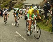 23 August 2007; Race leader Stijn Vandenbergh, Unibet.com, reaches the summit of Healy Pass ahead of Philip Deignan, Irish National Team, and Martijn Maaskant, Rabobank, white jersey. Tour of Ireland, Stage 2, Clonakilty to Killarney. Picture credit: Stephen McCarthy / SPORTSFILE