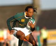 21 August 2007; Akona Ndungane, South Africa. Rugby World Cup Warm Up Game, Connacht v South Africa, Sportsground, Galway. Photo by Sportsfile *** Local Caption ***