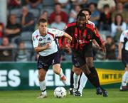 24 August 2007; Shane Robinson, Drogheda United, in action against Darren Mansaram, Bohemians. eircom League of Ireland, Bohemians v Drogheda United, Richmond Park, Dublin. Picture credit: David Maher / SPORTSFILE