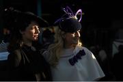 28 December 2014; Ciara Murphy, left, and Elaine Bury, both from Dunboyne, Co. Meath. Leopardstown Christmas Festival, Leopardstown, Co. Dublin. Photo by Sportsfile