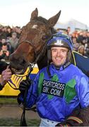 29 December 2014; Hurricane Fly with jockey Ruby Walsh after winning the Ryanair Hurdle, and his 21st Grade 1 victory which is a new world record. Leopardstown Christmas Festival, Leopardstown, Co. Dublin. Photo by Sportsfile