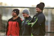 29 December 2014; Munster players, from left to right, CJ Stander, Tommy O'Donnell and Donnacha Ryan sit out during squad training ahead of their Guinness PRO12, Round 12, match against Connacht on New Year's Day. Munster Rugby Squad Training, University of Limerick, Limerick. Picture credit: Diarmuid Greene / SPORTSFILE