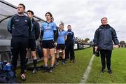 1 January 2015; Dublin manager Jim Gavin and members of the Dublin team stand for a minute silence in respect of the late Andy Kettle, Dublin County Board Chairman. Dublin v Dubs Stars - Herald / Dublin Bus Football Challenge 2015. Parnells GAA Club, Dublin. Picture credit: David Maher / SPORTSFILE