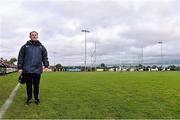 1 January 2015; Dublin manager Jim Gavin stands for a minute silence in respect of the late Andy Kettle, Dublin County Board Chairman. Dublin v Dubs Stars - Herald / Dublin Bus Football Challenge 2015. Parnells GAA Club, Dublin. Picture credit: David Maher / SPORTSFILE