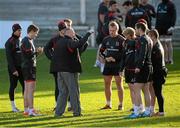 2 January 2015; Ulster head coach Neil Doak, centre, talking to his players, during their captain's run ahead of their side's Guinness PRO12, round 12, match against Leinster on Saturday. Kingspan Stadium, Ravenhill Park, Belfast, Co. Antrim. Picture credit: Oliver McVeigh / SPORTSFILE
