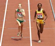 25 August 2007; Ireland's Fionnuala Britton, 554, in action against Mardrea Hyman, 584, of Jamaica, during the heats of the Women's 3000m Steeplechase where she finished in a time of 9.42.38 to qualify for Monday's final. The 11th IAAF World Championships in Athletics, Nagai Stadium, Osaka, Japan. Picture credit: Brendan Moran / SPORTSFILE  *** Local Caption ***