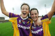 25 August 2007; Wexford's Kate Kelly and Mag Kelly, right, celebrate at the end of the game. TG4 All-Ireland Intermediate Ladies Football Championship Semi-Final, Tipperary v Wexford, O'Moore Park, Portlaoise. Photo by Sportsfile