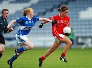 25 August 2007; Laura McMahon, Cork, in action against Patricia Fogarty, Laois. TG4 All-Ireland Senior Ladies Football Championship Semi-Final, Cork v Laois, O'Moore Park, Portlaoise. Photo by Sportsfile  *** Local Caption ***