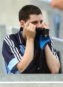 26 August 2007; A Dublin supporter shows his disappointment after the game. Bank of Ireland All-Ireland Senior Football Championship Semi-Final, Dublin v Kerry, Croke Park, Dublin. Picture credit: Pat Murphy / SPORTSFILE