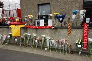 27 August 2007; A selection of tributes to honour the late Oliver (Ollie) Byrne, Chief Executive and majority shareholder of Shelbourne Football Club, outside the club's homeground. Tolka Park, Richmond Road, Drumcondra, Dublin. Picture credit; Ray McManus / SPORTSFILE