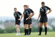 28 August 2007; Ireland players, from left, Gordon D'Arcy, David Wallace, John Hayes, and Donncha O'Callaghan during squad training. Ireland Rugby Squad Training, St Gerard's School, Bray, Co. Wicklow. Picture Credit; Brian Lawless / SPORTSFILE