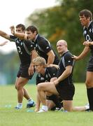 28 August 2007; Ireland players, from left, Brian Carney, David Wallace, Andrew Trimble, Denis Hickie, and Donncha O'Callaghan, in action during squad training. Ireland Rugby Squad Training, St Gerard's School, Bray, Co. Wicklow. Picture Credit; Brian Lawless / SPORTSFILE