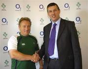 29 August 2007; Ireland coach Eddie O'Sullivan with IRFU Chief Executive Philip Browne at a press conference to announce his four year extension to his current contract. Fitzpatrick Castle Hotel, Killiney, Co. Dublin. Picture Credit; Matt Browne / SPORTSFILE