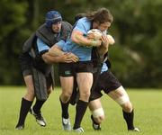 29 August 2007; Ireland's Isaac Boss is tackled by Alan Quinlan, left, and Simon Easterby during squad training. Ireland Rugby Squad Training, St Gerard's School, Bray, Co. Wicklow. Picture Credit; Matt Browne / SPORTSFILE