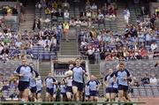 26 August 2007; The Dublin players make their way to the bench for the team photo. Bank of Ireland Senior Football Championship Semi Final, Dublin v Kerry, Croke Park, Dublin. Picture credit: Brian Lawless / SPORTSFILE