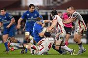 3 January 2015; Sean Cronin, Leinster, is tackled by Ulster players, from left, Dan Tuohy, Franco van der Merwe and Callum Black. Leinster v Ulster, Guinness PRO12 Round 12. RDS, Ballsbridge, Dublin. Picture credit: Stephen McCarthy / SPORTSFILE