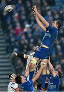3 January 2015; Devin Toner, Leinster, in action against Dan Tuohy, Ulster. Leinster v Ulster, Guinness PRO12 Round 12. RDS, Ballsbridge, Dublin. Picture credit: Ramsey Cardy / SPORTSFILE