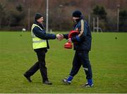 4 January 2015; The Wicklow manager Johnny Magee is greeted by the Blessington GAA club chairman Michael SargentBord na Mona O'Byrne Cup, Group D, Round 1, Wicklow v Carlow IT. Blessington, Co. Wicklow. Picture credit: Ray McManus / SPORTSFILE