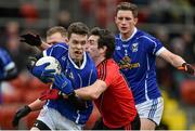 4 January 2015; Damien O'Reilly, Cavan, in action against Kevin McKernan, Down. Dr McKenna Cup, Round 1, Down v Cavan. Pairc Esler, Newry, Co. Down. Picture credit: Ramsey Cardy / SPORTSFILE
