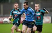 4 January 2015; Harry Dawson, Dublin, in action against Niall Lenihan, Maynooth University. O'Byrne Cup, Group A, Round 1, Dublin v Maynooth University. Parnell Park, Dublin. Picture credit: Pat Murphy / SPORTSFILE