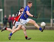 4 January 2015; Danny Woods, Wicklow, in action against Anthony Forde, Carlow IT. Bord na Mona O'Byrne Cup, Group D, Round 1, Wicklow v Carlow IT. Blessington, Co. Wicklow. Picture credit: Ray McManus / SPORTSFILE