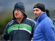 4 January 2015; Carlow IT manager Noel Garvan, right,  and Michael Dempsey watch the game. Bord na Mona O'Byrne Cup, Group D, Round 1, Wicklow v Carlow IT. Blessington, Co. Wicklow. Picture credit: Ray McManus / SPORTSFILE