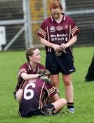 24 April 2007; Naomi McAnulla, Loreto Grammar, Omagh, Tyrone, is comforted by her team-mates Nicola Boyle and Clodagh Mullin. Pat the Baker Post Primary Schools All-Ireland Junior B Finals, Dunmore Community School, Galway v Loreto Grammar, Omagh, Tyrone, Kingspan Breffni Park, Co. Cavan. Picture credit: Oliver McVeigh / SPORTSFILE