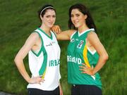27 August 2007; Ireland players Orla O'Reilly, left, and Sinead O'Reilly at the launch of the new O'Neill's basketball kit. National Basketball Arena, Tallaght, Dublin. Picture credit: Pat Murphy / SPORTSFILE