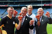 28 August 2007; GAA President Nickey Brennan, Irish Handball Council President Tom Walsh, right, with All-Ireland finalists, Michael 'Ducksy' Walsh, left, Kilkenny, and Eoin Kennedy, Dublin, at a press conference to promote the upcoming M Donnelly All-Ireland 60 x 30 Finals and to announce the commissioning of 'Vision 2012'. Vision 2012 is a new communications and marketing strategy aimed at maximising the potential of the sport in the build up to the World Handball Championships in Ireland in 2012. The M Donnelly All-Ireland Finals which take place on Saturday September 1st will see the reigning champion Eoin Kennedy attempt to win his fourth consecutive title against a living legend, Kilkenny's Michael 'Ducksy' Walsh  who is going for an amazing 17th All-Ireland title at 41 years of age. Croke Park, Dublin. Picture credit: Ray McManus / SPORTSFILE