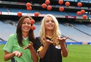 28 August 2007; Wearing the Limerick and Kilkenny colours in advance of the Minor Final are Nicola Moran, left, and Niamh McCaughui at a press conference to promote the upcoming M Donnelly All-Ireland 60 x 30 Minor and Senior Finals and to announce the commissioning of 'Vision 2012'. Vision 2012 is a new communications and marketing strategy aimed at maximising the potential of the sport in the build up to the World Handball Championships in Ireland in 2012. Croke Park, Dublin. Picture credit: Ray McManus / SPORTSFILE