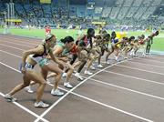 29 August 2007; Ireland's Mary Cullen, second from left, at the start of her heat of the Women's 5000m in which she finished in 11th place in a time of 15.40.53 but failed to progress to the final. The 11th IAAF World Championships in Athletics, Nagai Stadium, Osaka, Japan. Picture credit: Brendan Moran / SPORTSFILE  *** Local Caption ***