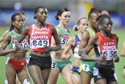 29 August 2007; Ireland's Mary Cullen, centre, competing during her heat of the Women's 5000m in which she finished in 11th place in a time of 15.40.53 but failed to progress to the final. The 11th IAAF World Championships in Athletics, Nagai Stadium, Osaka, Japan. Picture credit: Brendan Moran / SPORTSFILE  *** Local Caption ***