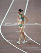 29 August 2007; Ireland's Mary Cullen leaves the track after her heat of the Women's 5000m in which she finished in 11th place in a time of 15.40.53 but failed to progress to the final. The 11th IAAF World Championships in Athletics, Nagai Stadium, Osaka, Japan. Picture credit: Brendan Moran / SPORTSFILE  *** Local Caption ***