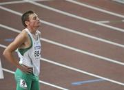 29 August 2007; Ireland's David Gillick reacts after finishing in 6th place in a time of 45.37 seconds in his semi-final of the Men's 400m. The 11th IAAF World Championships in Athletics, Nagai Stadium, Osaka, Japan. Picture credit: Brendan Moran / SPORTSFILE  *** Local Caption ***